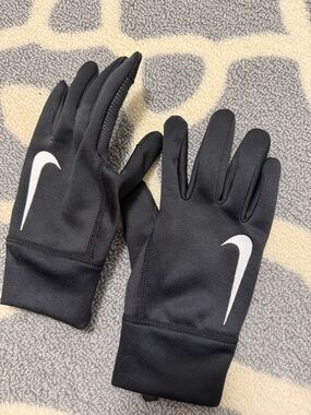 Nike Black Gloves with White Swoosh